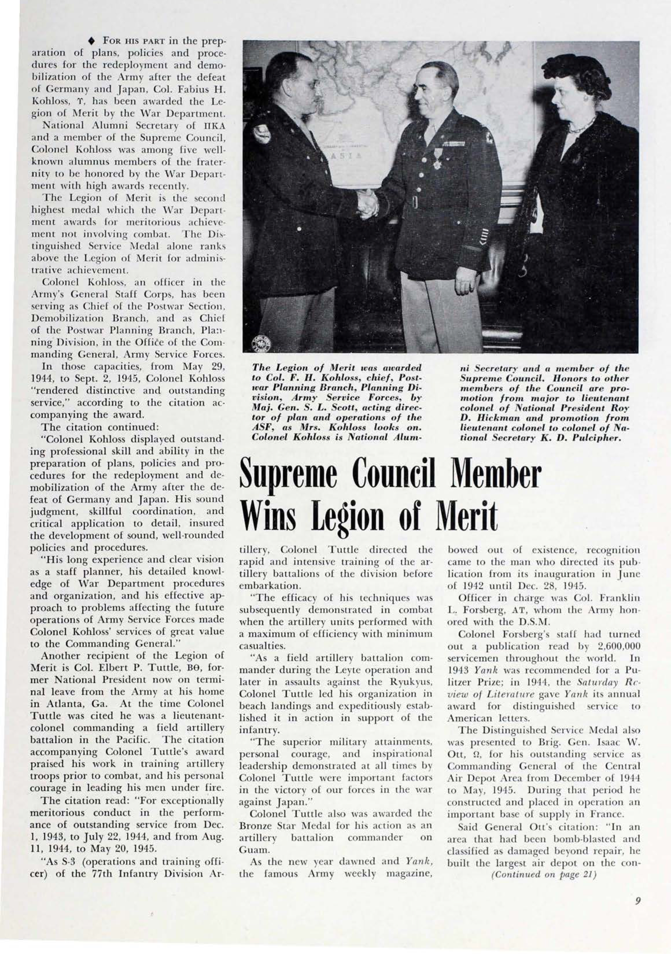 Supreme Council Member Wins Legion of Merit